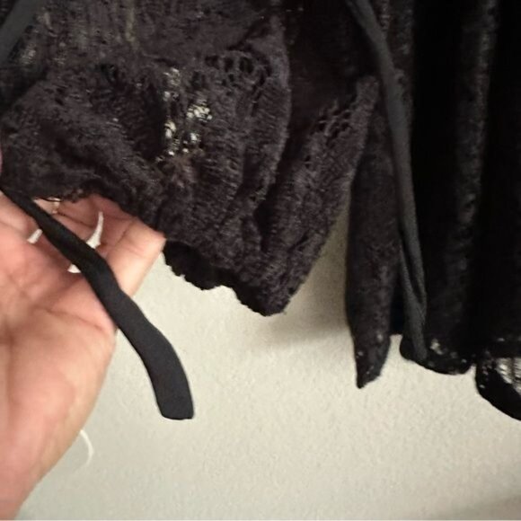 Free People Ruby Black Lace Mini Boho Dress Size Small new with Tags - Picture 8 of 11